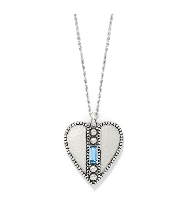 BRIGHTON Pretty Tough Gem Heart Aqua Necklace