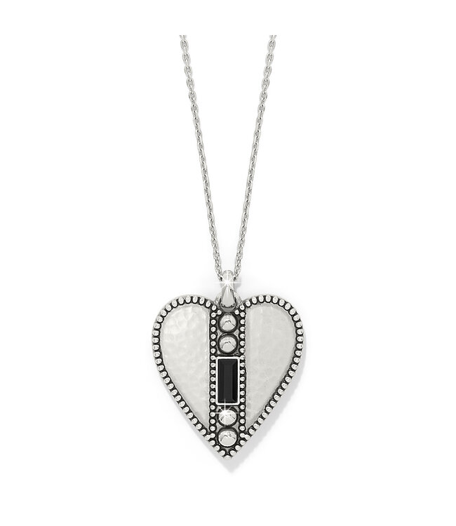 BRIGHTON Pretty Tough Gem Heart Black Necklace