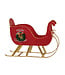Distressed Red Metal Merry Christmas Sleigh with Wreath