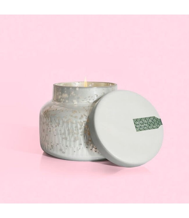 CAPRI BLUE Crystal Pine Signature Jar White Mercury Etched Candle