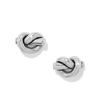 BRIGHTON Interlok Single Knot Silver Post Earrings