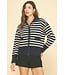 Jane Striped Zip Up Sweater