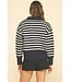 Jane Striped Zip Up Sweater