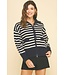 Jane Striped Zip Up Sweater