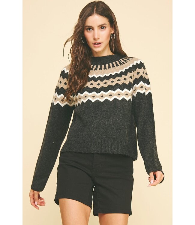 Olivia Vintage Geometric Pattern Sweater