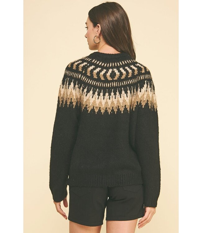 Zoey Vintage Geometric Pattern Cardigan