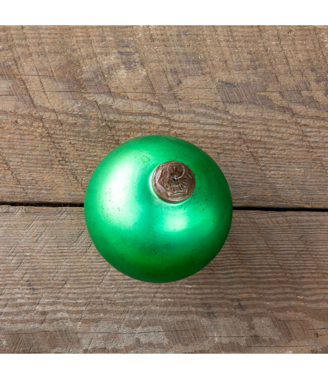 Antique Matte Emerald Glass Ball Ornament, Extra-Large