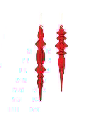 Red Glass Finial Ornament