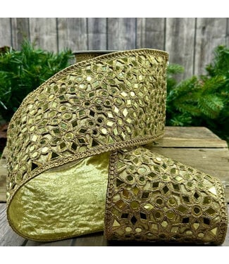 4.5" x 5yds Metallic Backing, Winter White