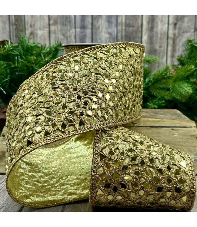 4.5" x 5yds Metallic Backing, Winter White