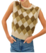 Karyll Argyle Wool Blended Sweater Vest