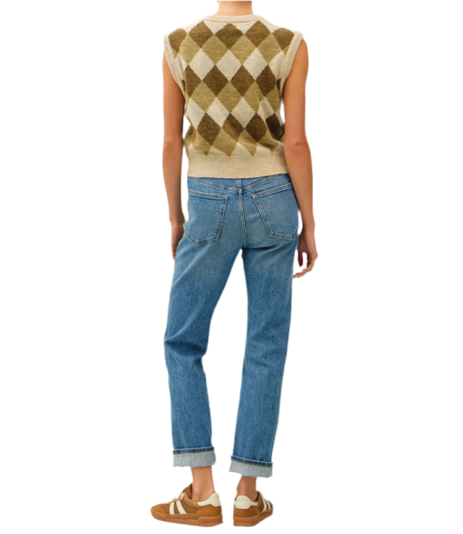 Karyll Argyle Wool Blended Sweater Vest