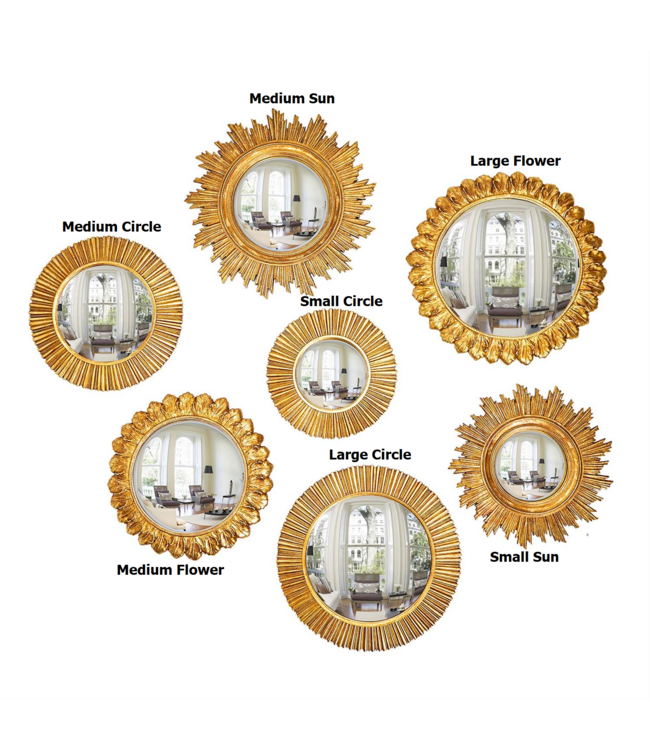 Gold Leaf Convex Wall Mirror