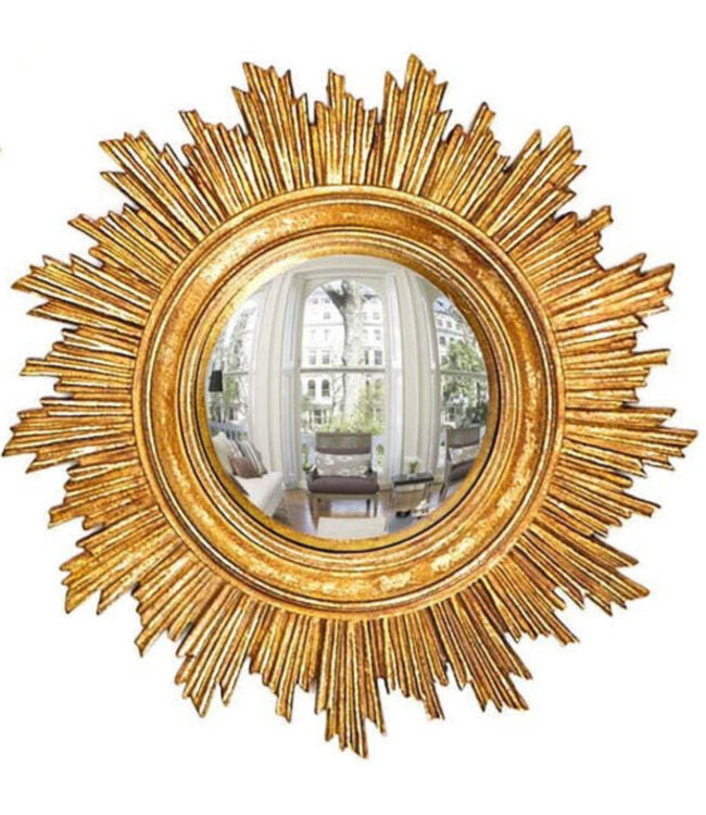 Gold Leaf Convex Wall Mirror