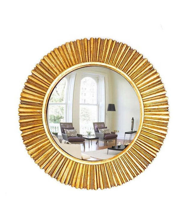 Gold Leaf Convex Wall Mirror