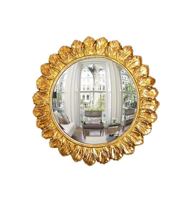 Gold Leaf Convex Wall Mirror