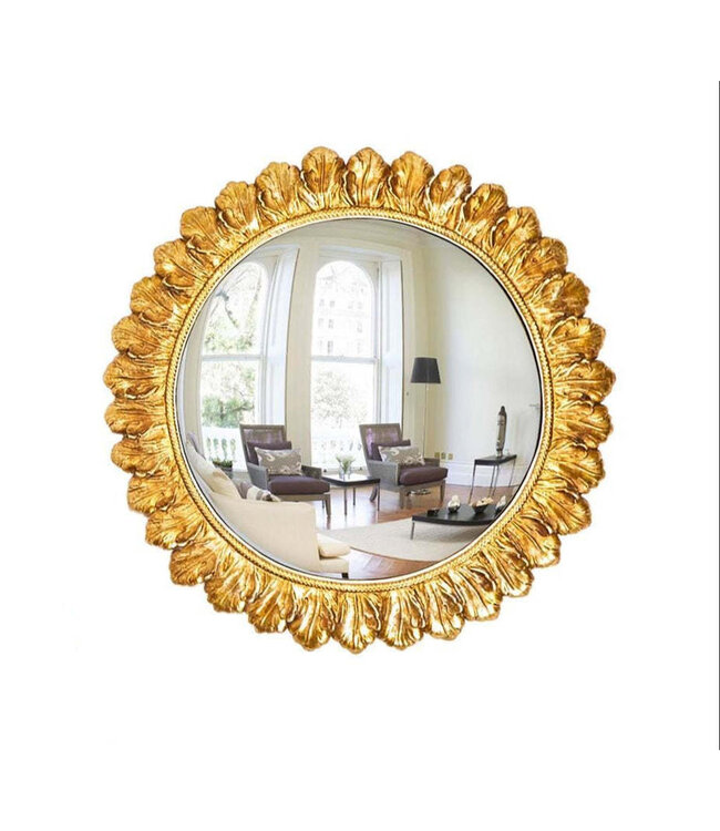 Gold Leaf Convex Wall Mirror