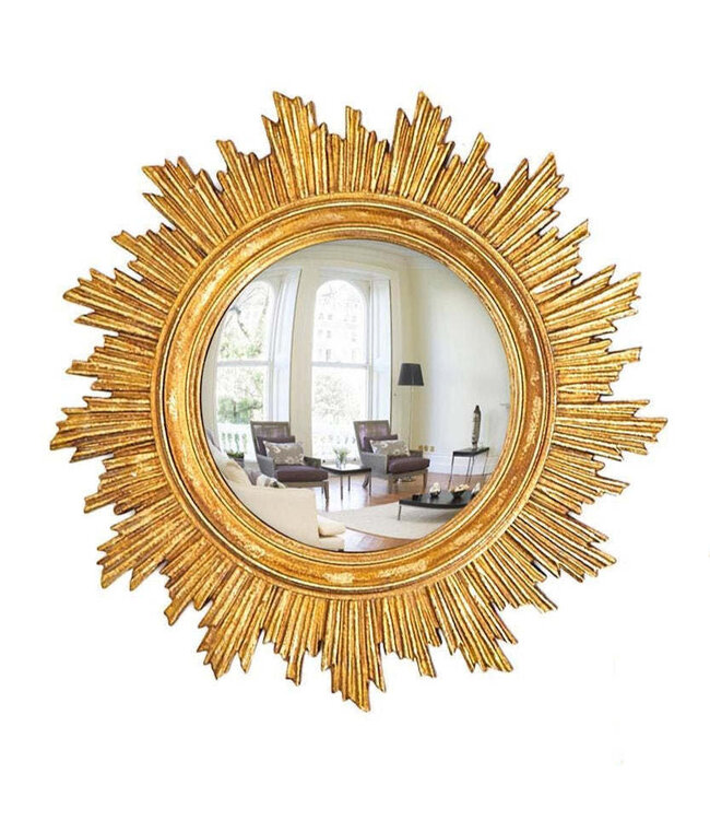 Gold Leaf Convex Wall Mirror