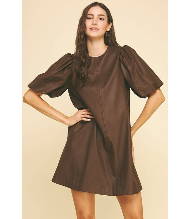 Grace Pu Leather Tunic Dress