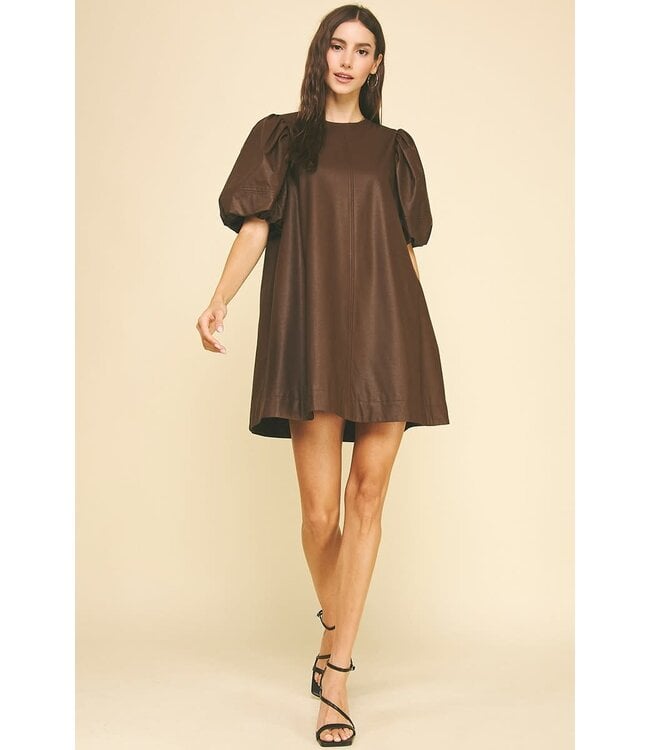 Grace Pu Leather Tunic Dress