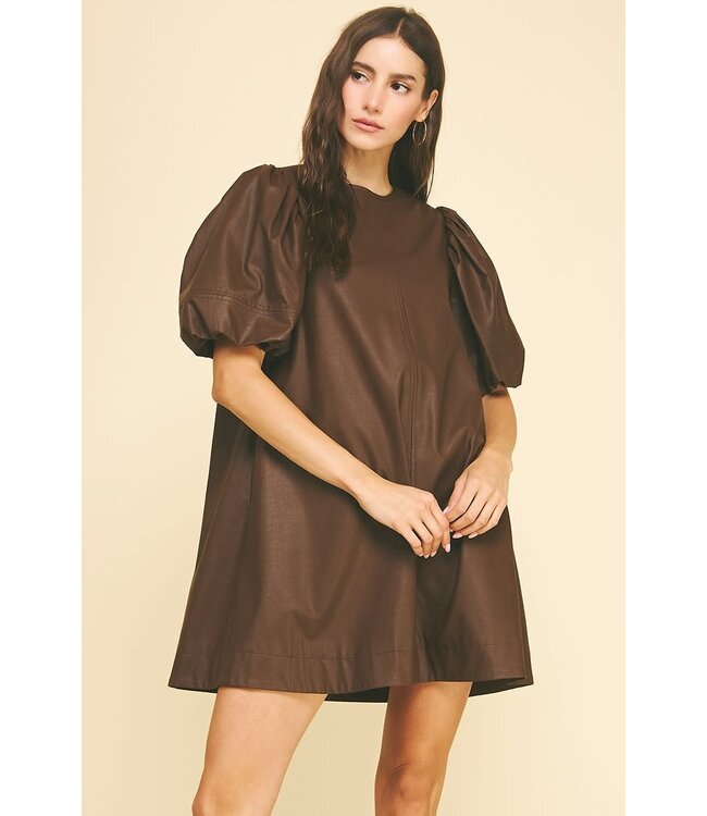 Grace Pu Leather Tunic Dress