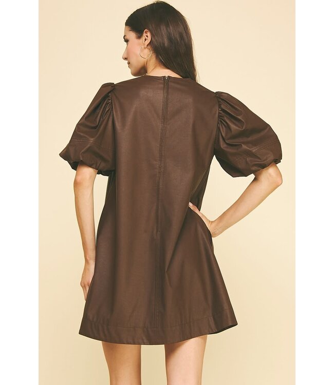 Grace Pu Leather Tunic Dress