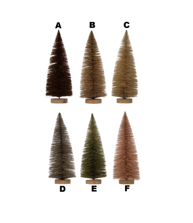 Sisal Bottle Brush Tree With Wood Base