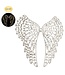 27" Glittered Rhinestone Angel Wing - Clear Gold