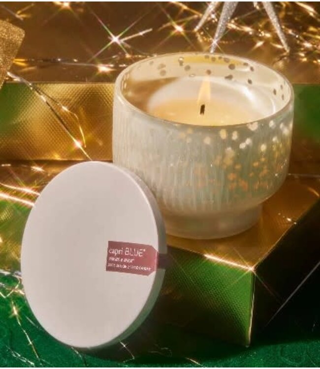 CAPRI BLUE Tinsel & Spice Mercury Etched Inverted Jar