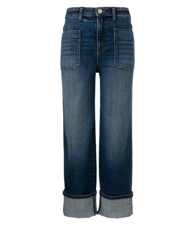 KUT FROM THE KLOTH Sienna High Rise Straight Leg-Roll Up Patch Pocket