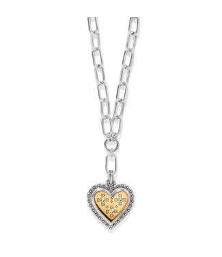 BRIGHTON Mosaic Heart Two Tone Necklace