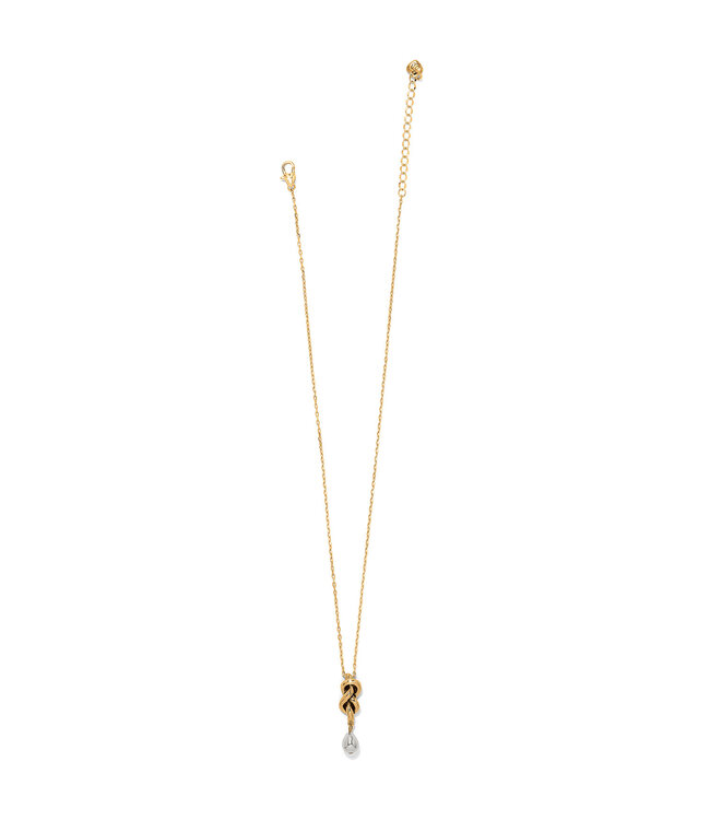 BRIGHTON Interlok Single Knot Drop Two Tone Necklace