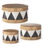 Black & White Harlequin Metal Drum Container - Sold Individually