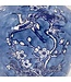 14" Blue & White Crane & Flowers Chinoiserie Ceramic Vase