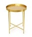 Gold Scalloped Edge Round Side/Accent Table