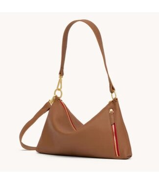 HAMMITT Kyle Med - Mahogany Pebble/Brushed Gold Red Zip