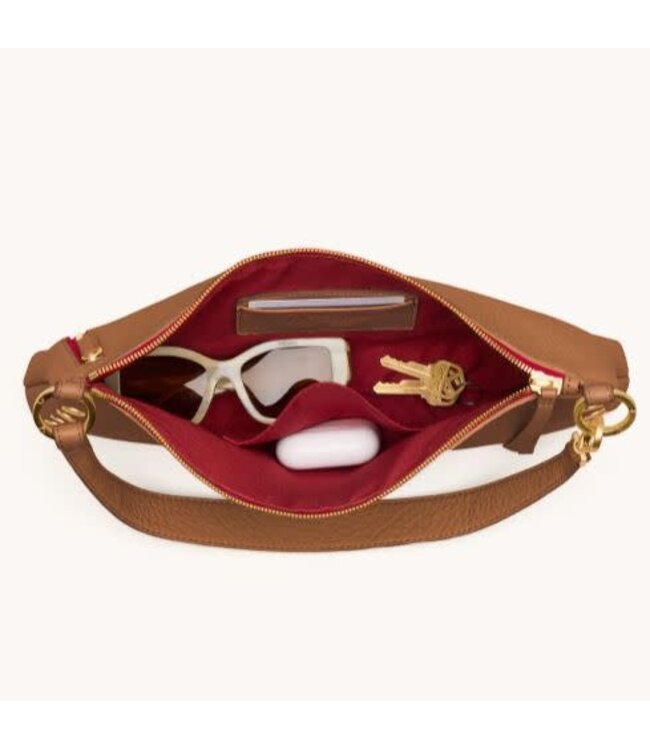 HAMMITT Kyle Med - Mahogany Pebble/Brushed Gold Red Zip