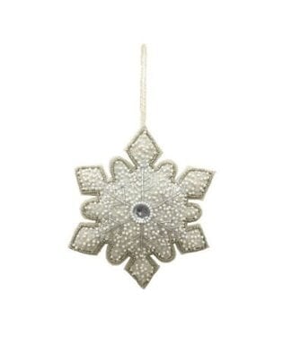 6” Sequin W/Bead Snowflake Ornament