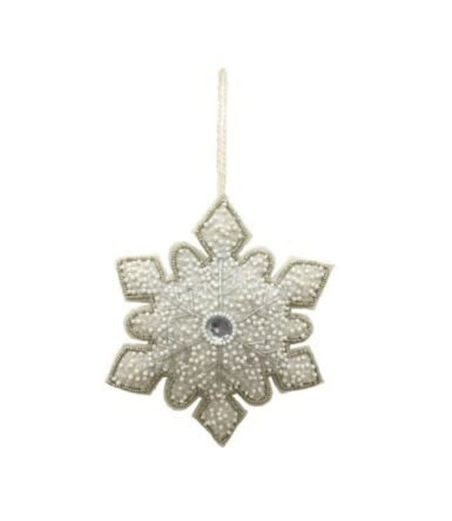 6” Sequin W/Bead Snowflake Ornament
