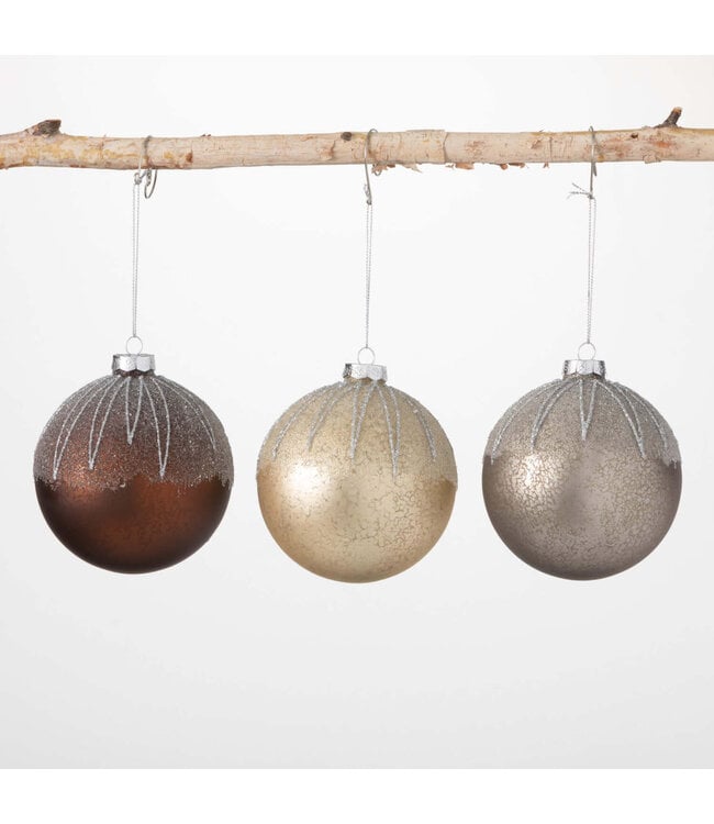 FROSTED METALLIC ORNAMENT