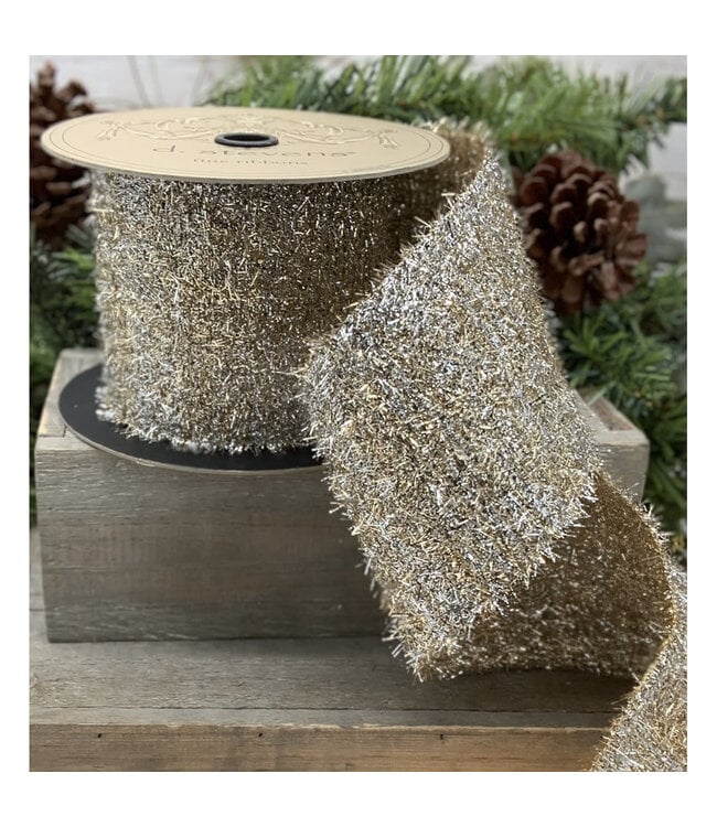 1.5“ x 10yds Metallic Tinsel - red