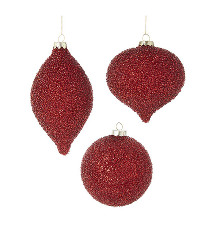 4" Red Beaded Ornament