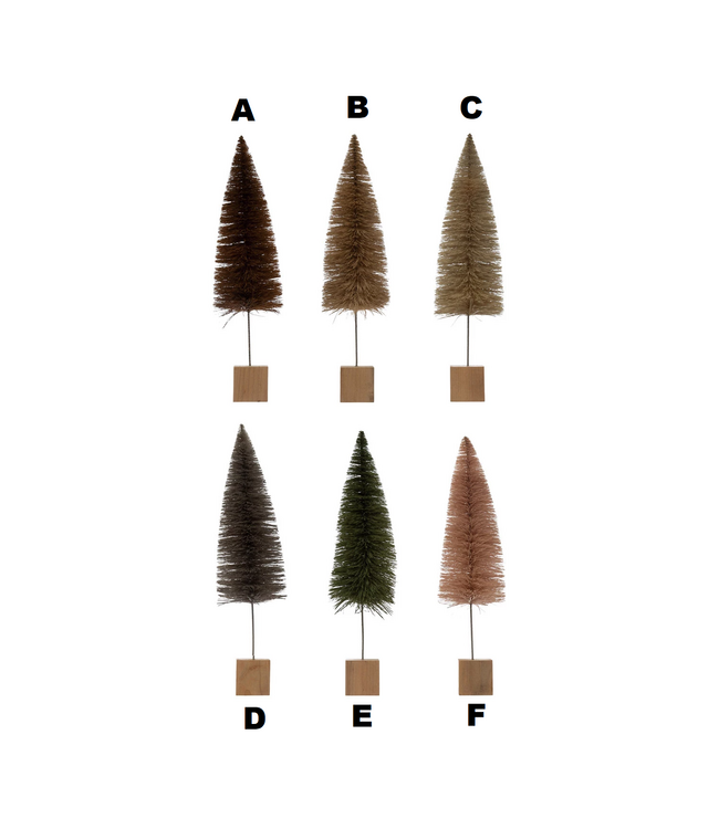 Sisal Bottle Brush Tree with Wood Base