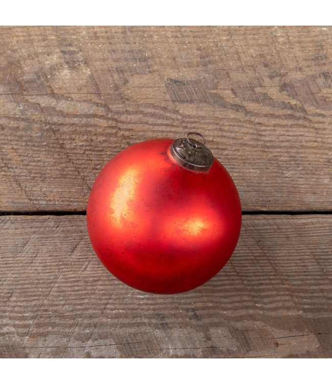 Antique Matte Ruby Glass Ball Ornament, Extra-Large