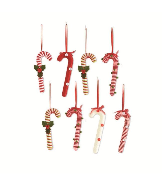 Yarn Candy Cane Ornaments