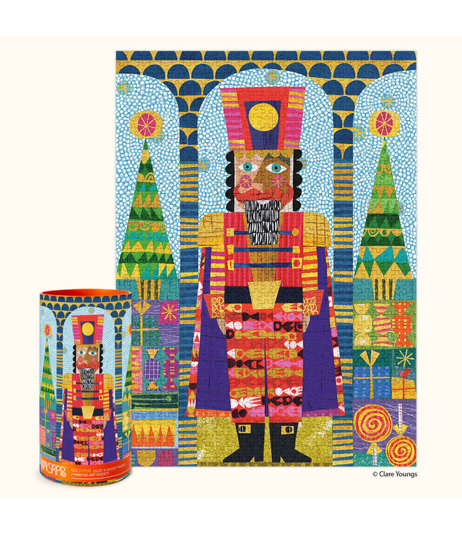 Festive Nutcracker Gold Foil  1000 Piece Holiday Jigsaw Puzzle