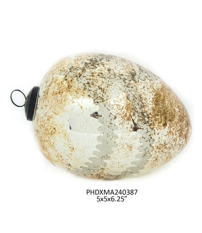 Notre Dame Glass 5" Egg Ornament