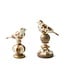 MACKENZIE CHILDS Mocha Wild Rose Bird Topiaries - Sold Individually