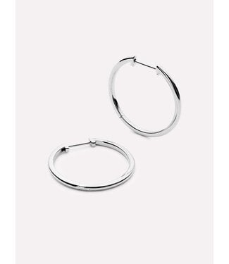 Slim Endless Hoops - Lo Medium Silver