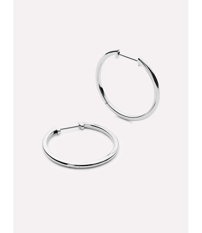 Slim Endless Hoops - Lo Medium Silver